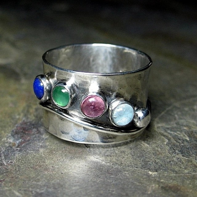 Anillo Vintage con Cristales Multicolor