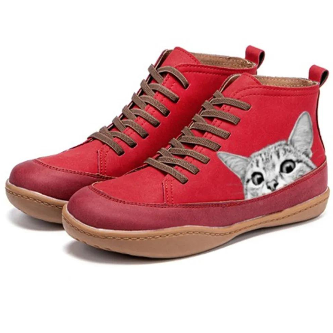 Cat Boots Oslo Red - Handmade Collection