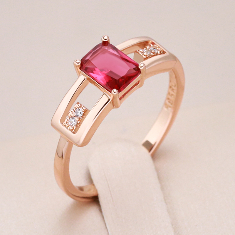 Anillo de Cristal Rojo Elegante